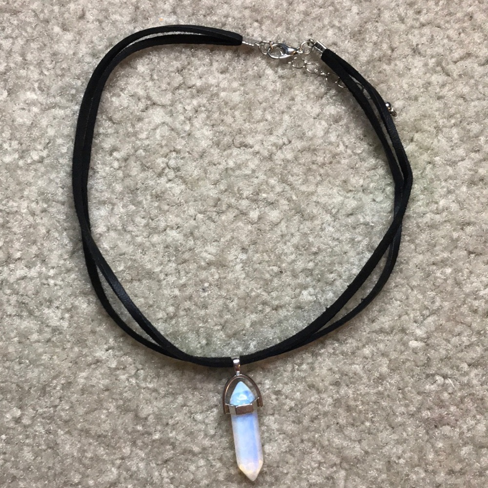 black double crystal choker